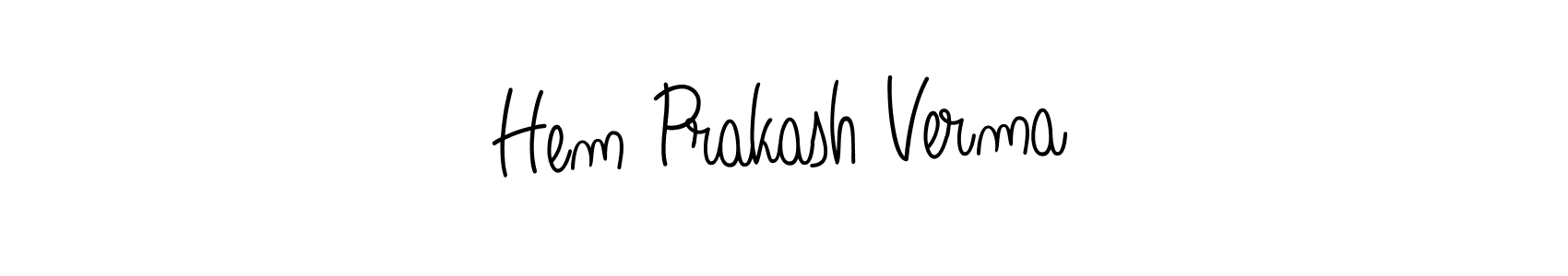 How to make Hem Prakash Verma name signature. Use Angelique-Rose-font-FFP style for creating short signs online. This is the latest handwritten sign. Hem Prakash Verma signature style 5 images and pictures png