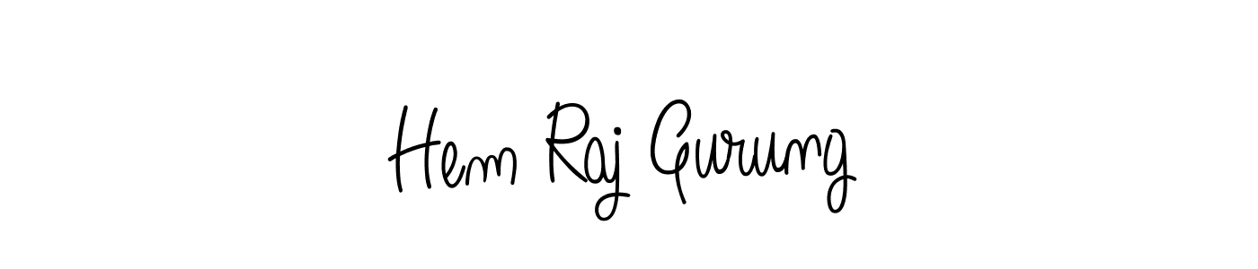 Hem Raj Gurung stylish signature style. Best Handwritten Sign (Angelique-Rose-font-FFP) for my name. Handwritten Signature Collection Ideas for my name Hem Raj Gurung. Hem Raj Gurung signature style 5 images and pictures png