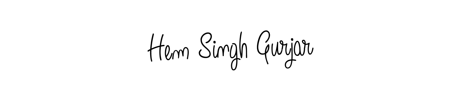 Use a signature maker to create a handwritten signature online. With this signature software, you can design (Angelique-Rose-font-FFP) your own signature for name Hem Singh Gurjar. Hem Singh Gurjar signature style 5 images and pictures png