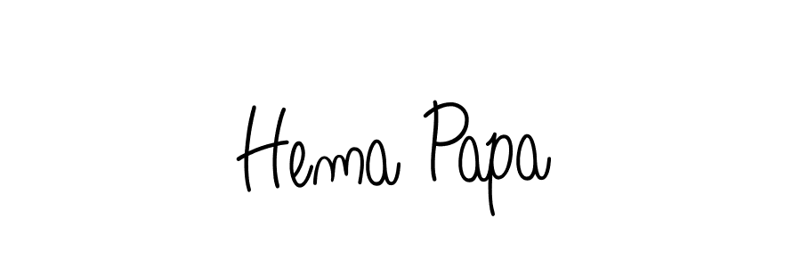 Hema Papa stylish signature style. Best Handwritten Sign (Angelique-Rose-font-FFP) for my name. Handwritten Signature Collection Ideas for my name Hema Papa. Hema Papa signature style 5 images and pictures png
