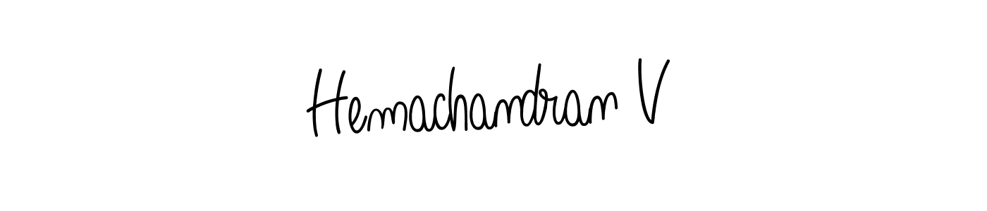 How to Draw Hemachandran V signature style? Angelique-Rose-font-FFP is a latest design signature styles for name Hemachandran V. Hemachandran V signature style 5 images and pictures png