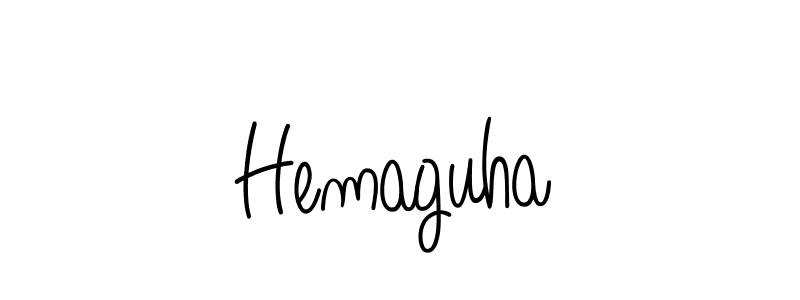 Use a signature maker to create a handwritten signature online. With this signature software, you can design (Angelique-Rose-font-FFP) your own signature for name Hemaguha. Hemaguha signature style 5 images and pictures png