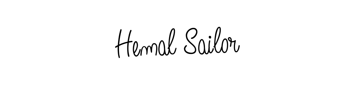 Make a beautiful signature design for name Hemal Sailor. With this signature (Angelique-Rose-font-FFP) style, you can create a handwritten signature for free. Hemal Sailor signature style 5 images and pictures png