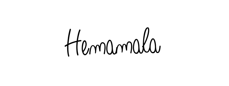 Make a beautiful signature design for name Hemamala. With this signature (Angelique-Rose-font-FFP) style, you can create a handwritten signature for free. Hemamala signature style 5 images and pictures png