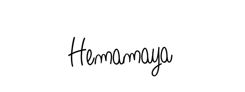 Hemamaya stylish signature style. Best Handwritten Sign (Angelique-Rose-font-FFP) for my name. Handwritten Signature Collection Ideas for my name Hemamaya. Hemamaya signature style 5 images and pictures png