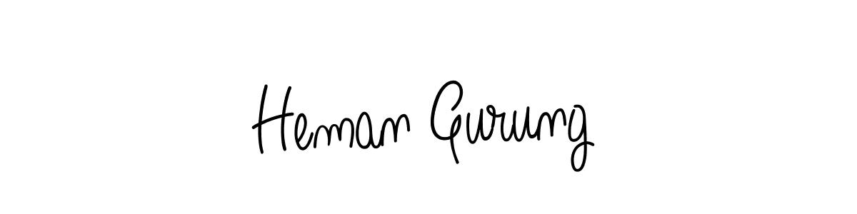 Heman Gurung stylish signature style. Best Handwritten Sign (Angelique-Rose-font-FFP) for my name. Handwritten Signature Collection Ideas for my name Heman Gurung. Heman Gurung signature style 5 images and pictures png