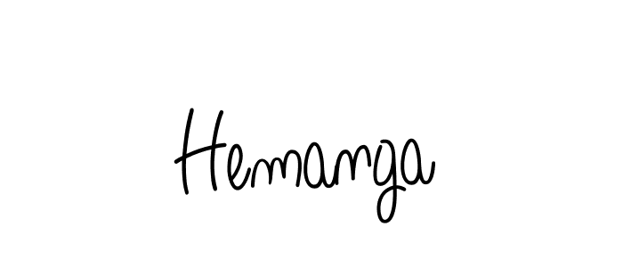 Make a beautiful signature design for name Hemanga. With this signature (Angelique-Rose-font-FFP) style, you can create a handwritten signature for free. Hemanga signature style 5 images and pictures png