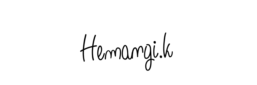 Design your own signature with our free online signature maker. With this signature software, you can create a handwritten (Angelique-Rose-font-FFP) signature for name Hemangi.k. Hemangi.k signature style 5 images and pictures png