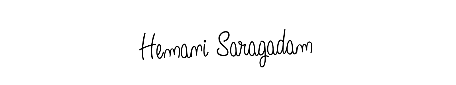 You should practise on your own different ways (Angelique-Rose-font-FFP) to write your name (Hemani Saragadam) in signature. don't let someone else do it for you. Hemani Saragadam signature style 5 images and pictures png