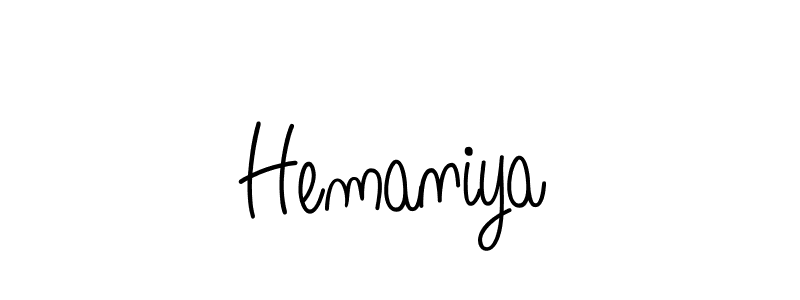 Also we have Hemaniya name is the best signature style. Create professional handwritten signature collection using Angelique-Rose-font-FFP autograph style. Hemaniya signature style 5 images and pictures png
