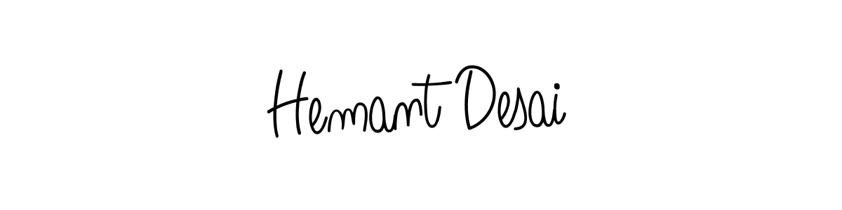 Hemant Desai stylish signature style. Best Handwritten Sign (Angelique-Rose-font-FFP) for my name. Handwritten Signature Collection Ideas for my name Hemant Desai. Hemant Desai signature style 5 images and pictures png