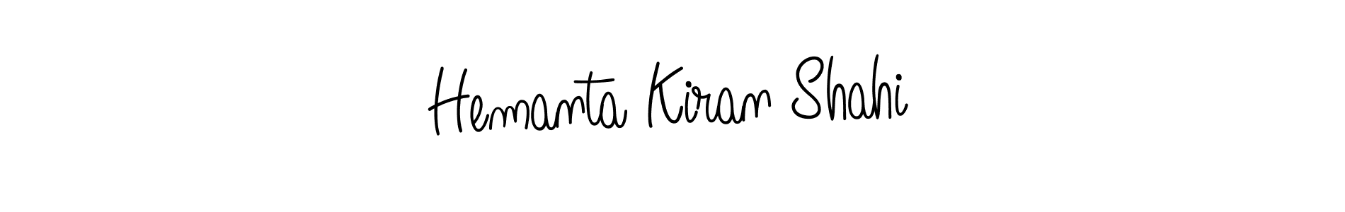 You should practise on your own different ways (Angelique-Rose-font-FFP) to write your name (Hemanta Kiran Shahi) in signature. don't let someone else do it for you. Hemanta Kiran Shahi signature style 5 images and pictures png
