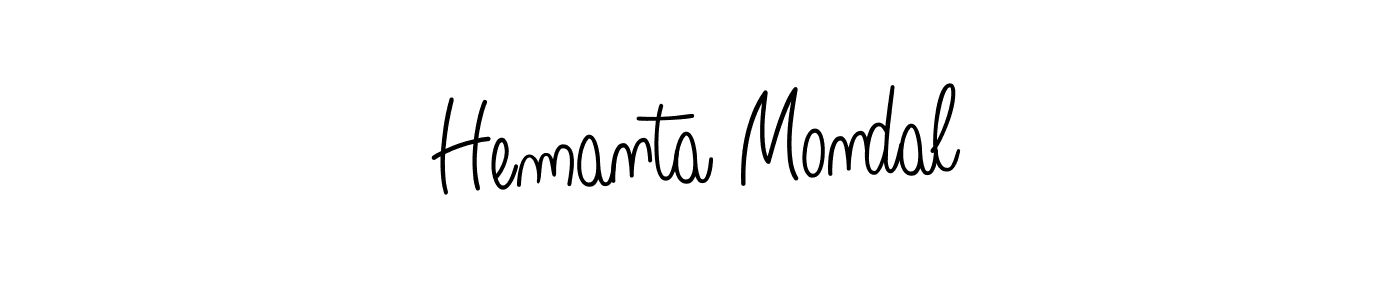 The best way (Angelique-Rose-font-FFP) to make a short signature is to pick only two or three words in your name. The name Hemanta Mondal include a total of six letters. For converting this name. Hemanta Mondal signature style 5 images and pictures png
