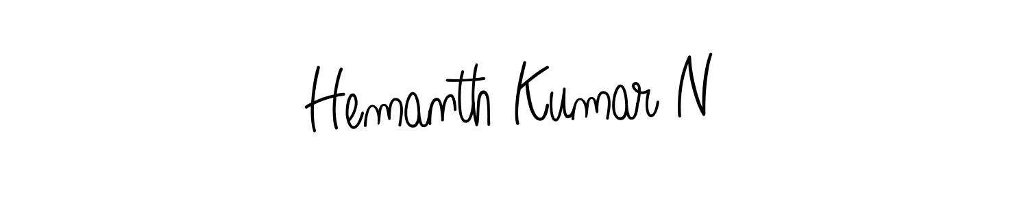 Use a signature maker to create a handwritten signature online. With this signature software, you can design (Angelique-Rose-font-FFP) your own signature for name Hemanth Kumar N. Hemanth Kumar N signature style 5 images and pictures png