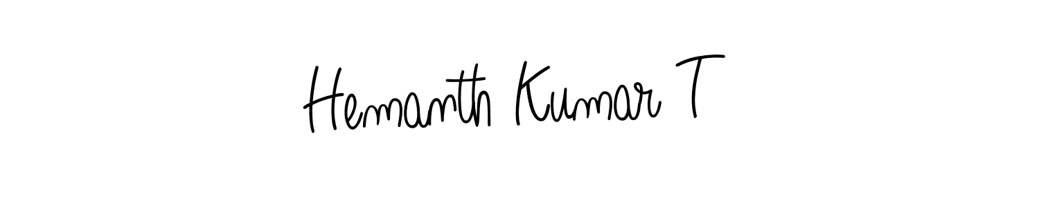 Make a beautiful signature design for name Hemanth Kumar T. With this signature (Angelique-Rose-font-FFP) style, you can create a handwritten signature for free. Hemanth Kumar T signature style 5 images and pictures png