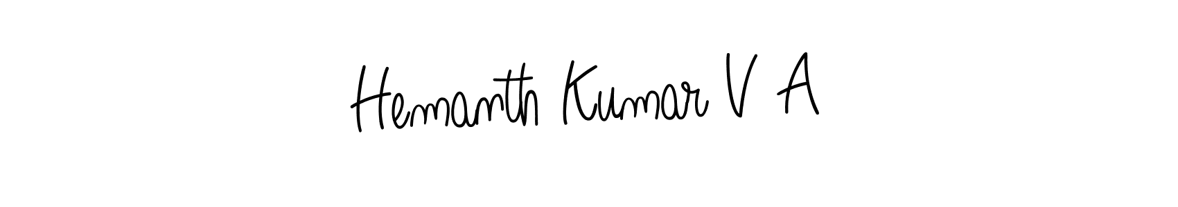 Make a beautiful signature design for name Hemanth Kumar V A. With this signature (Angelique-Rose-font-FFP) style, you can create a handwritten signature for free. Hemanth Kumar V A signature style 5 images and pictures png