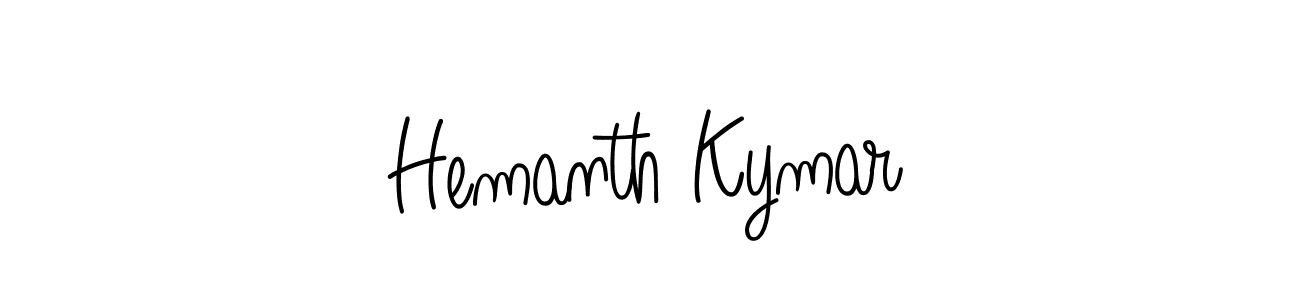 Make a beautiful signature design for name Hemanth Kymar. With this signature (Angelique-Rose-font-FFP) style, you can create a handwritten signature for free. Hemanth Kymar signature style 5 images and pictures png