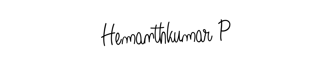 Design your own signature with our free online signature maker. With this signature software, you can create a handwritten (Angelique-Rose-font-FFP) signature for name Hemanthkumar P. Hemanthkumar P signature style 5 images and pictures png