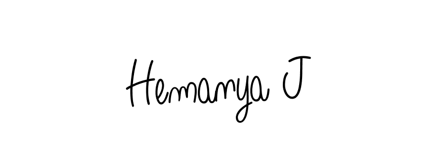 You should practise on your own different ways (Angelique-Rose-font-FFP) to write your name (Hemanya J) in signature. don't let someone else do it for you. Hemanya J signature style 5 images and pictures png