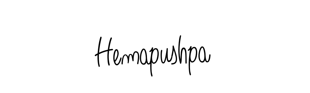 Make a beautiful signature design for name Hemapushpa. With this signature (Angelique-Rose-font-FFP) style, you can create a handwritten signature for free. Hemapushpa signature style 5 images and pictures png