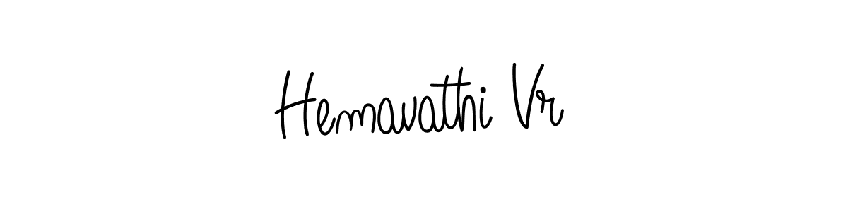 How to make Hemavathi Vr name signature. Use Angelique-Rose-font-FFP style for creating short signs online. This is the latest handwritten sign. Hemavathi Vr signature style 5 images and pictures png