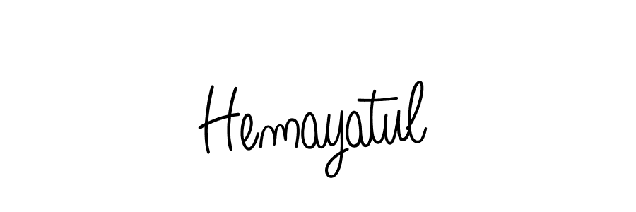 Design your own signature with our free online signature maker. With this signature software, you can create a handwritten (Angelique-Rose-font-FFP) signature for name Hemayatul. Hemayatul signature style 5 images and pictures png