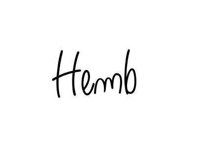 Make a beautiful signature design for name Hemb. With this signature (Angelique-Rose-font-FFP) style, you can create a handwritten signature for free. Hemb signature style 5 images and pictures png