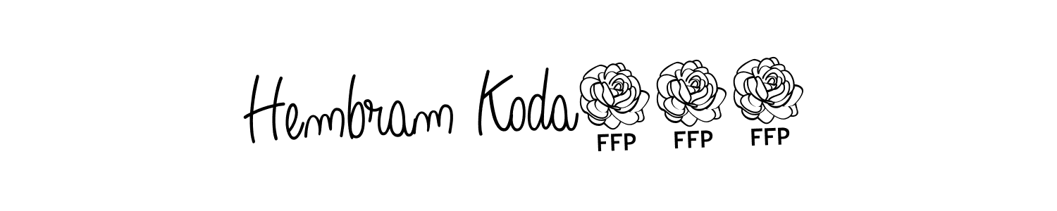 You should practise on your own different ways (Angelique-Rose-font-FFP) to write your name (Hembram Koda143) in signature. don't let someone else do it for you. Hembram Koda143 signature style 5 images and pictures png