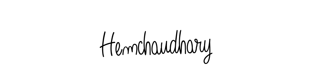 Also we have Hemchaudhary name is the best signature style. Create professional handwritten signature collection using Angelique-Rose-font-FFP autograph style. Hemchaudhary signature style 5 images and pictures png