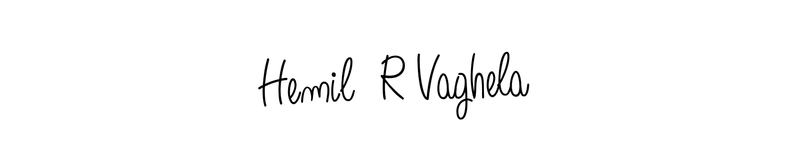 Use a signature maker to create a handwritten signature online. With this signature software, you can design (Angelique-Rose-font-FFP) your own signature for name Hemil  R Vaghela. Hemil  R Vaghela signature style 5 images and pictures png