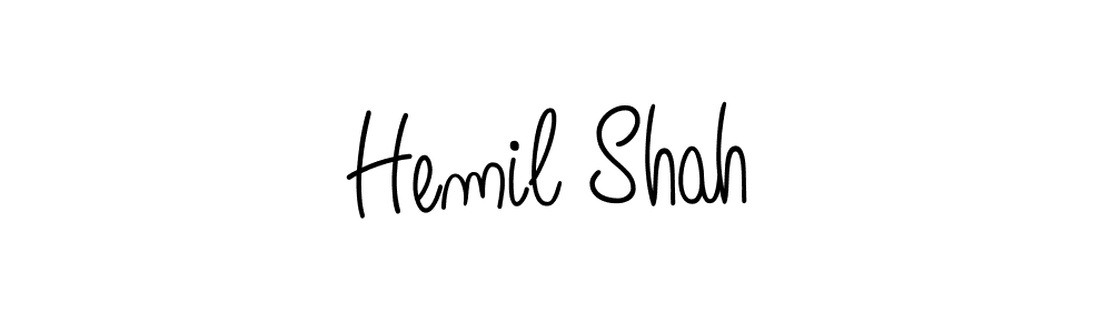 Make a beautiful signature design for name Hemil Shah. With this signature (Angelique-Rose-font-FFP) style, you can create a handwritten signature for free. Hemil Shah signature style 5 images and pictures png