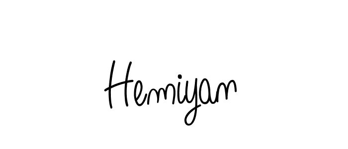 Make a beautiful signature design for name Hemiyan. With this signature (Angelique-Rose-font-FFP) style, you can create a handwritten signature for free. Hemiyan signature style 5 images and pictures png