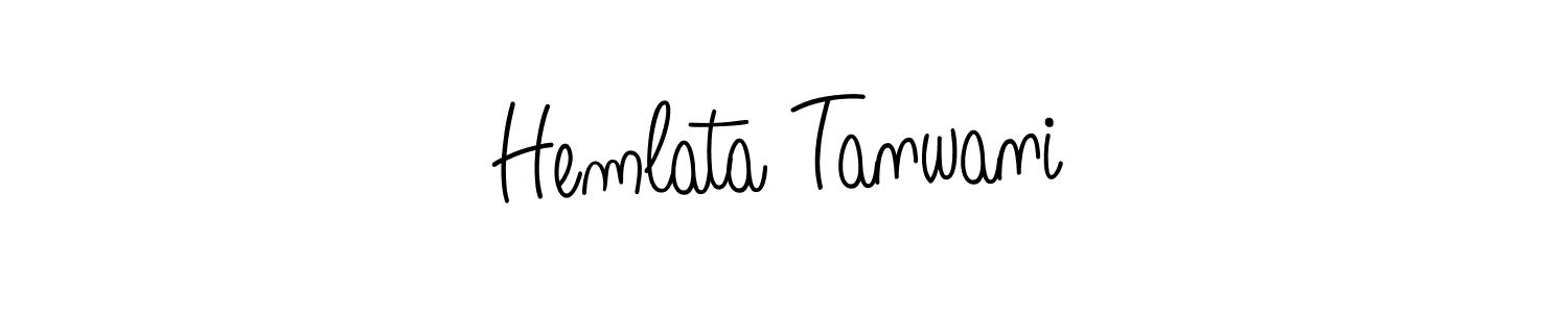 You should practise on your own different ways (Angelique-Rose-font-FFP) to write your name (Hemlata Tanwani) in signature. don't let someone else do it for you. Hemlata Tanwani signature style 5 images and pictures png