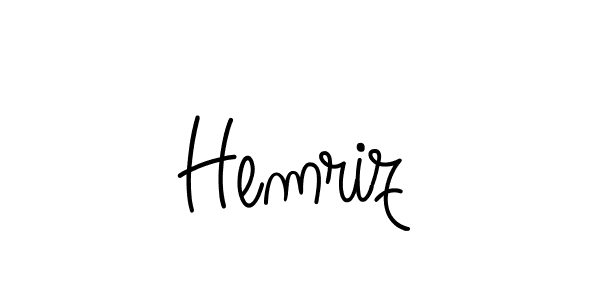 Make a beautiful signature design for name Hemriz. With this signature (Angelique-Rose-font-FFP) style, you can create a handwritten signature for free. Hemriz signature style 5 images and pictures png