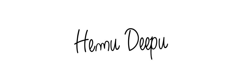 The best way (Angelique-Rose-font-FFP) to make a short signature is to pick only two or three words in your name. The name Hemu Deepu include a total of six letters. For converting this name. Hemu Deepu signature style 5 images and pictures png