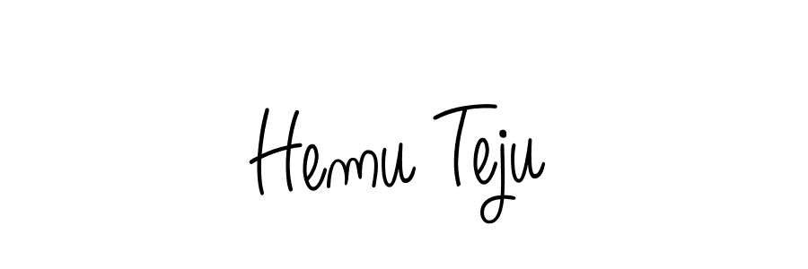 Make a beautiful signature design for name Hemu Teju. With this signature (Angelique-Rose-font-FFP) style, you can create a handwritten signature for free. Hemu Teju signature style 5 images and pictures png