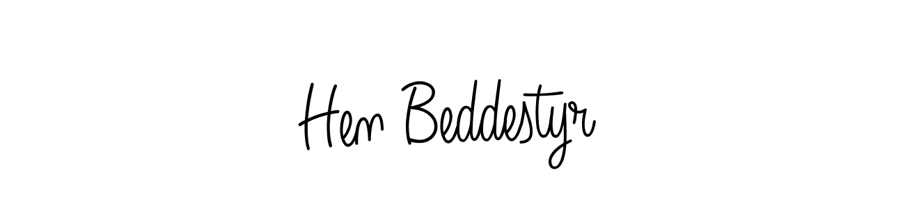 if you are searching for the best signature style for your name Hen Beddestyr. so please give up your signature search. here we have designed multiple signature styles  using Angelique-Rose-font-FFP. Hen Beddestyr signature style 5 images and pictures png