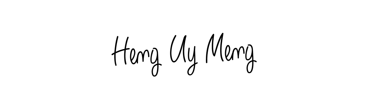 Use a signature maker to create a handwritten signature online. With this signature software, you can design (Angelique-Rose-font-FFP) your own signature for name Heng Uy Meng. Heng Uy Meng signature style 5 images and pictures png