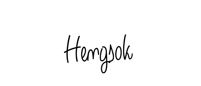 Make a beautiful signature design for name Hengsok. With this signature (Angelique-Rose-font-FFP) style, you can create a handwritten signature for free. Hengsok signature style 5 images and pictures png