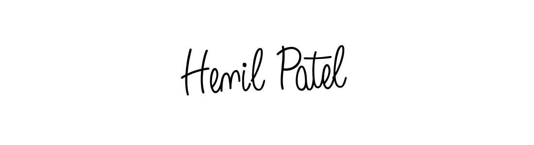 Use a signature maker to create a handwritten signature online. With this signature software, you can design (Angelique-Rose-font-FFP) your own signature for name Henil Patel. Henil Patel signature style 5 images and pictures png