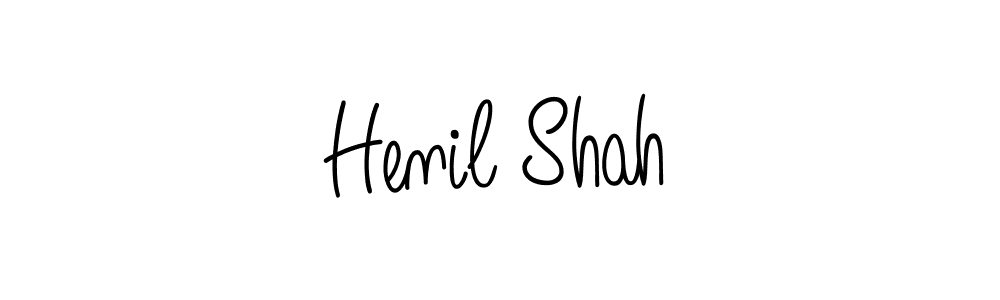 Use a signature maker to create a handwritten signature online. With this signature software, you can design (Angelique-Rose-font-FFP) your own signature for name Henil Shah. Henil Shah signature style 5 images and pictures png