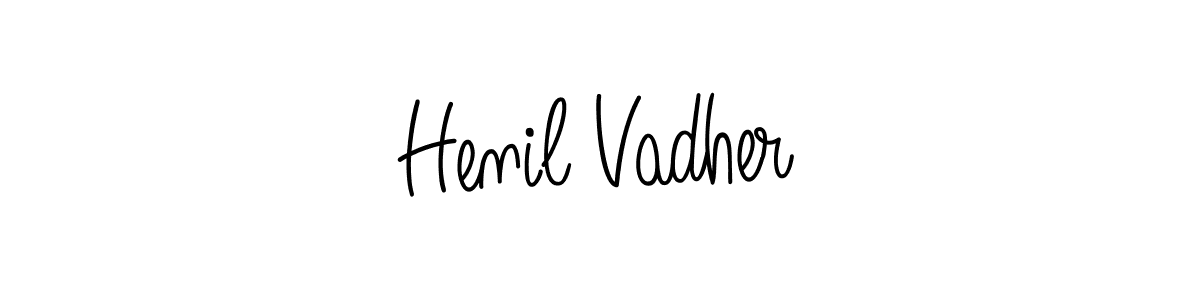 How to make Henil Vadher signature? Angelique-Rose-font-FFP is a professional autograph style. Create handwritten signature for Henil Vadher name. Henil Vadher signature style 5 images and pictures png