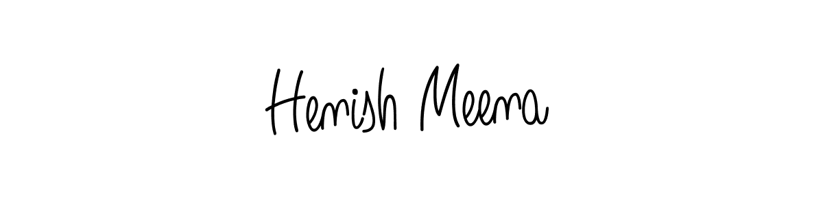 if you are searching for the best signature style for your name Henish Meena. so please give up your signature search. here we have designed multiple signature styles  using Angelique-Rose-font-FFP. Henish Meena signature style 5 images and pictures png