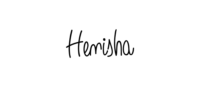 Design your own signature with our free online signature maker. With this signature software, you can create a handwritten (Angelique-Rose-font-FFP) signature for name Henisha. Henisha signature style 5 images and pictures png