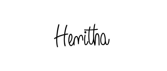 How to make Henitha name signature. Use Angelique-Rose-font-FFP style for creating short signs online. This is the latest handwritten sign. Henitha signature style 5 images and pictures png