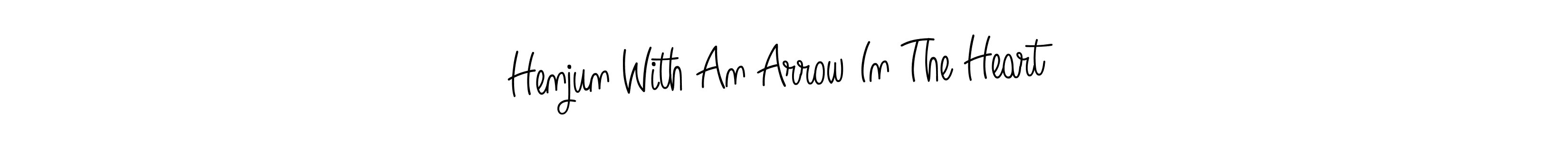 if you are searching for the best signature style for your name Henjun With An Arrow In The Heart. so please give up your signature search. here we have designed multiple signature styles  using Angelique-Rose-font-FFP. Henjun With An Arrow In The Heart signature style 5 images and pictures png