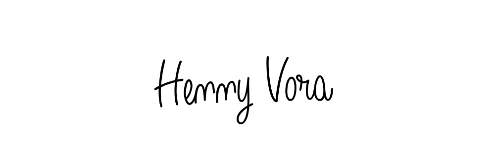 You should practise on your own different ways (Angelique-Rose-font-FFP) to write your name (Henny Vora) in signature. don't let someone else do it for you. Henny Vora signature style 5 images and pictures png