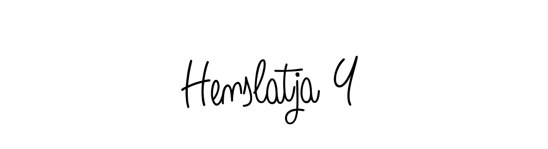 Create a beautiful signature design for name Henslatja Y. With this signature (Angelique-Rose-font-FFP) fonts, you can make a handwritten signature for free. Henslatja Y signature style 5 images and pictures png