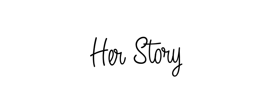 Make a beautiful signature design for name Her Story. With this signature (Angelique-Rose-font-FFP) style, you can create a handwritten signature for free. Her Story signature style 5 images and pictures png
