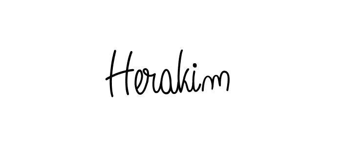 Design your own signature with our free online signature maker. With this signature software, you can create a handwritten (Angelique-Rose-font-FFP) signature for name Herakim. Herakim signature style 5 images and pictures png
